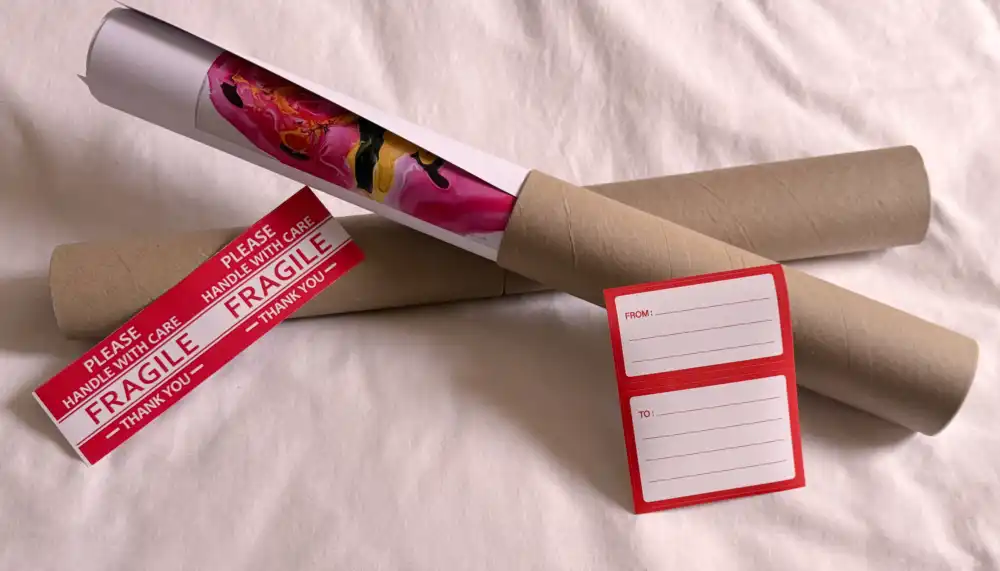 Digital print packaged in a protective cardboard tube